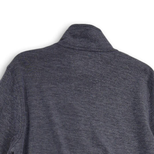 Mens Blue Long Sleeve Mock Neck Quarter Zip Pullover Sweater Size L Reg image number 2