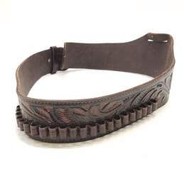 Unbranded Western Leather Cartridge Holster Belt Size 44 alternative image