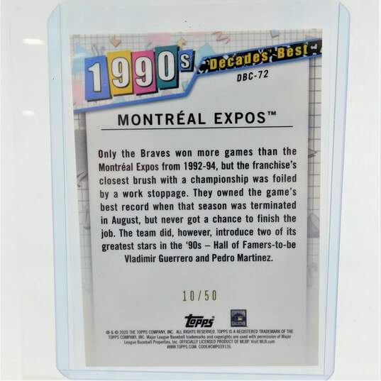 2020 Montreal Expos Topps Decades Best Teams Gold Refractor /50 image number 3