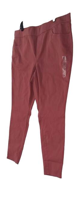 NWT Womens Pink Flat Front Pockets Straight Leg Jegging Pants Size 18W alternative image