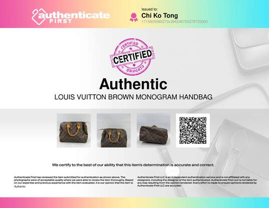 Authentic Louis Vuitton Brown Monogram Handbag image number 7