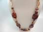 JD Signed 925 Mookaite Jasper Pearl Shell Chunky Necklace & Bracelet 273.3g image number 1