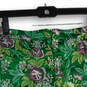 NWT Womens Green Purple Floral Asymmetrical Hem Back Zip Mini Skirt Size L image number 3