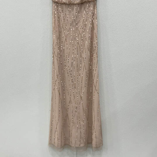 Womens Pink Sleveeless Gliter V-Neck Regular Fit Back Zip Maxi Dress Size 0 image number 4