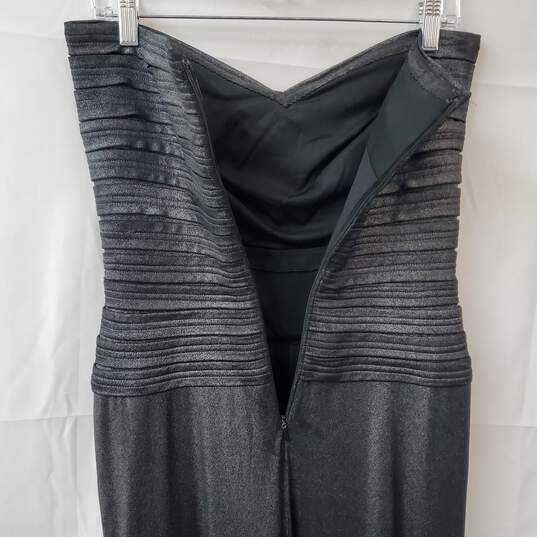 TADASHI Collection Sleeveless Metallic Gray Evening Gown Women's M image number 4