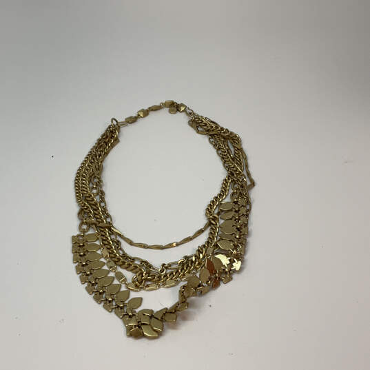 Designer Stella & Dot Gold-Tone Triple Strand Layered Statement Necklace image number 3