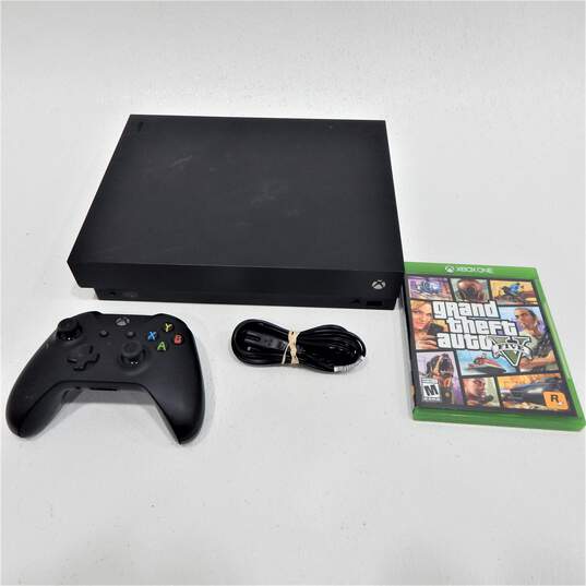 Xbox One X Black 1 Game and 1 Controller image number 1
