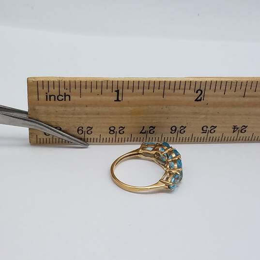 Sanuk 10k Gold Blue Gemstone Sz 5 1/2 Ring 2.4g image number 5