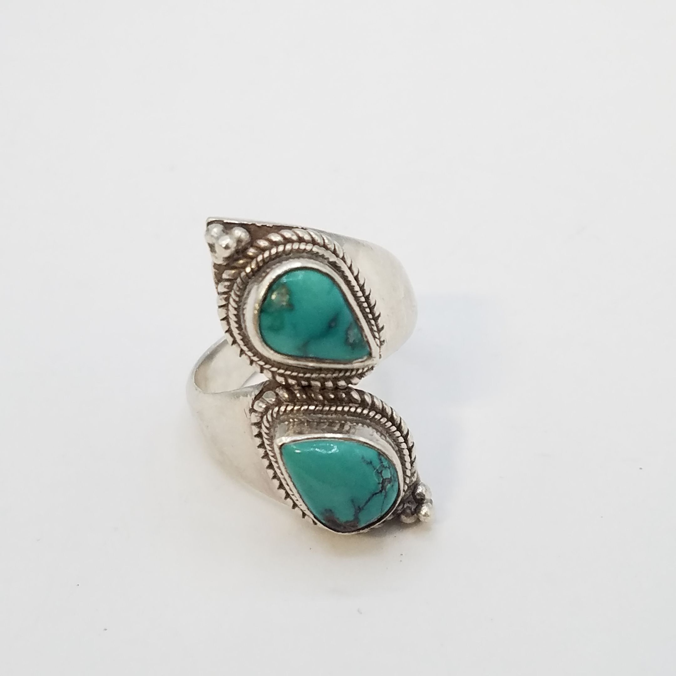Turquoise Southwest Sterling Silver Ring Size 4-1/2 WX62162