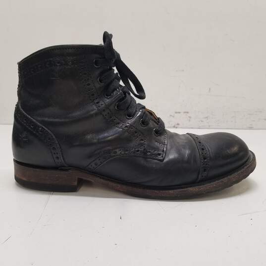 Frye Leather Bowerly Lace Up Boots Black 10 image number 1
