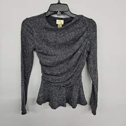 H&M Sequin Long Sleeve Side Cinched Blouse