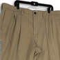 NWT Mens Beige Classic Fit Stretch Pleated Front Chino Pants Size 44X30 image number 3