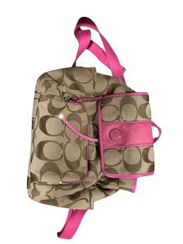 Pink and Beige Coach Backpack