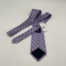 NWT Mens Purple Silk Striped Four-In-Hand Pointed Designer Neck Tie alternative image