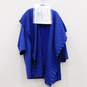 Gianni Versace Blue Wool Pleated Cloak Wrap Top image number 1