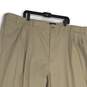 NWT Harbor Bay Mens Tan Pleated Straight Leg Dress Pants Size 60X32 image number 3