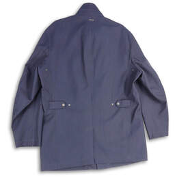 Mens Navy Blue Long Sleeve Mock Neck Full Zip Trench Coat Size4 X-Large alternative image