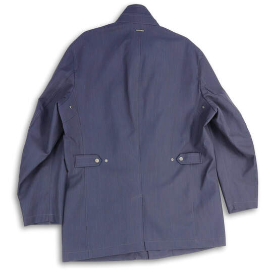 Mens Navy Blue Long Sleeve Mock Neck Full Zip Trench Coat Size4 X-Large image number 2