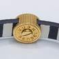 Henri Bendel Gold Tone Leather Rhinestone 7.5" Bracelet W/C.O.A 11.3g image number 7