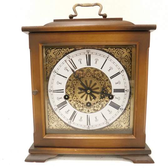 Emil Schmeckenbecher 2 Jewels 1050-020 Mantel Clock With Key Made In Germany image number 1