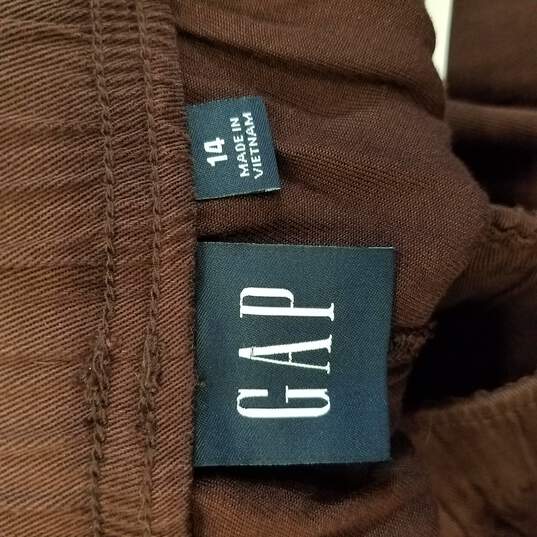 Gap Women Brown Elastic Waist Pants 14 NWT image number 4