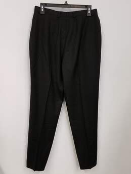 Womens Black Wool Flat Front Straight Leg Formal Dress Pants Size 40 alternative image