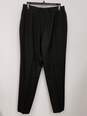 Womens Black Wool Flat Front Straight Leg Formal Dress Pants Size 40 image number 2