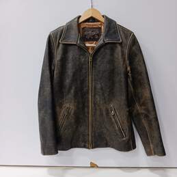 Marc Men's Brown Leather Jacket Size Not Marked