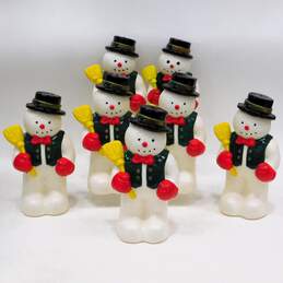1997 Dynagood Snowman Blow Mold Pathway Light Covers Christmas Decorations