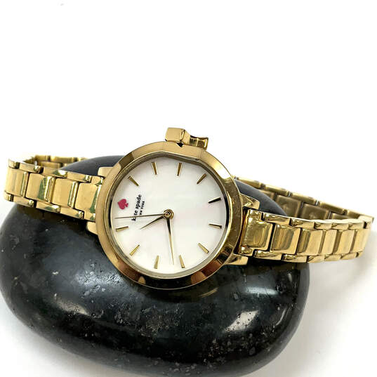Designer Kate Spade KSW1361 Gold-Tone Round Dial Analog Wristwatch image number 1