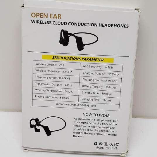Open Ear Wireless Cloud Conduction Headphones Black image number 5