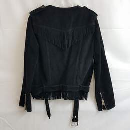 Koople Black Suede Fringed Jacket Women's Size Large alternative image