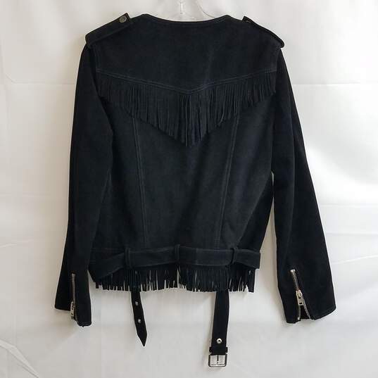 Koople Black Suede Fringed Jacket Women's Size Large image number 2