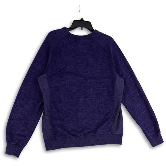 Mens Blue Heather Crew Neck Long Sleeve Pullover Sweatshirt Size Large image number 2