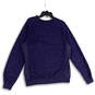Mens Blue Heather Crew Neck Long Sleeve Pullover Sweatshirt Size Large image number 2