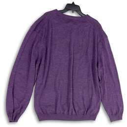 NWT Womens Purple Long Sleeve V-Neck Stretch Pullover Sweater Size 3x alternative image