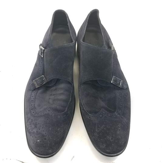 Hugo Boss Monk Navy Blue Suede Wingtip Loafers Shoes Men's Size 7.5 M image number 5