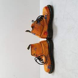 Dr. Martens Orange Leather Paint Splatter Boots KS US Size 3 alternative image