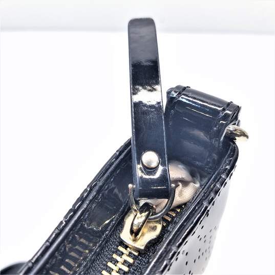 kate spade purse black white stitching medium shoulder leather