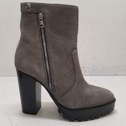 AllSaints Suede Ana Ankle Booties Grey 8