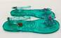 Betsey Johnson Tabby Floral Green Jelly Thong Sandals Shoes Size 8 M image number 3