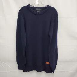 VTG Peregrine WM's Navy Blue Knit 100% Pure Wool Crewneck Sweater Size XXL