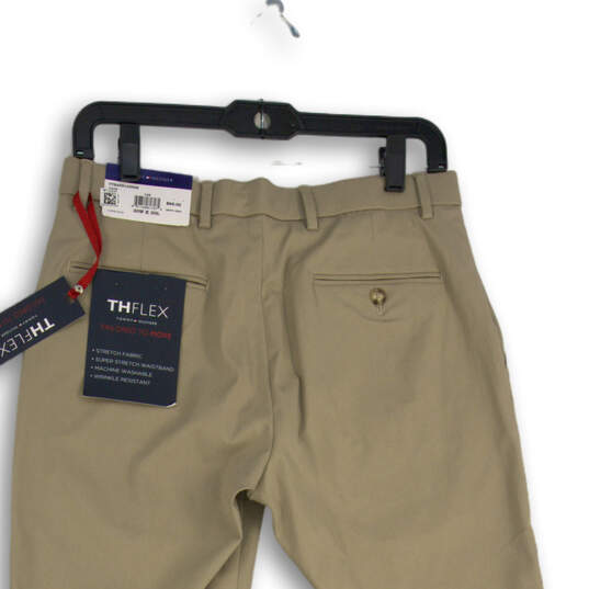 NWT Mens Tan Flat Front Slash Pocket Straight Leg Chino Pants Size 30x30 image number 4