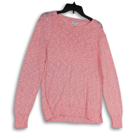 Womens Pink Knitted Round Neck Long Sleeve Pullover Sweater Size Medium image number 1