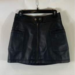 Free People Black Faux Leather Skirt - Size 2