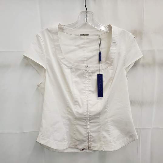 Elie Tahari Women's White Poplin Corset Shirt Size Small NWT image number 1