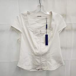 Elie Tahari Women's White Poplin Corset Shirt Size Small NWT