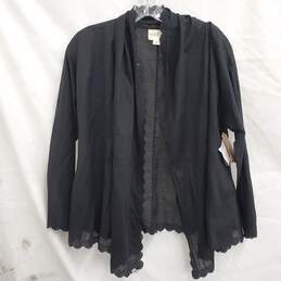 DKNY Pure Black Sheer Open Front Cardigan Women's Size M/L - NWT