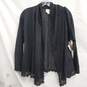 DKNY Pure Black Sheer Open Front Cardigan Women's Size M/L - NWT image number 1