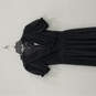 NWT Womens Black Short Puff Sleeve V-Neck Back Zip Maxi Dress Size XS image number 3